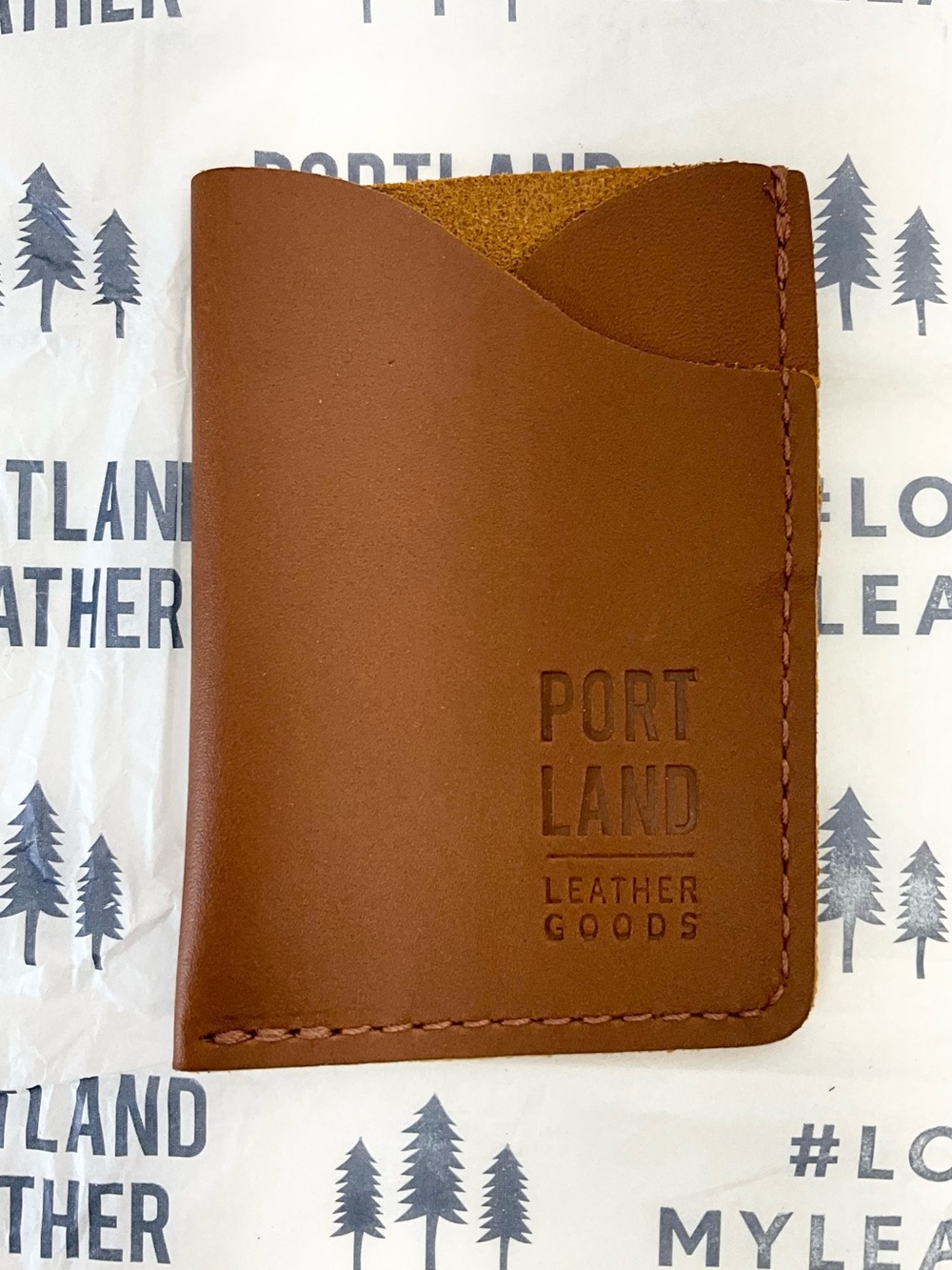 Portland Leather Minimalist Card Wallet in Honey-NEW